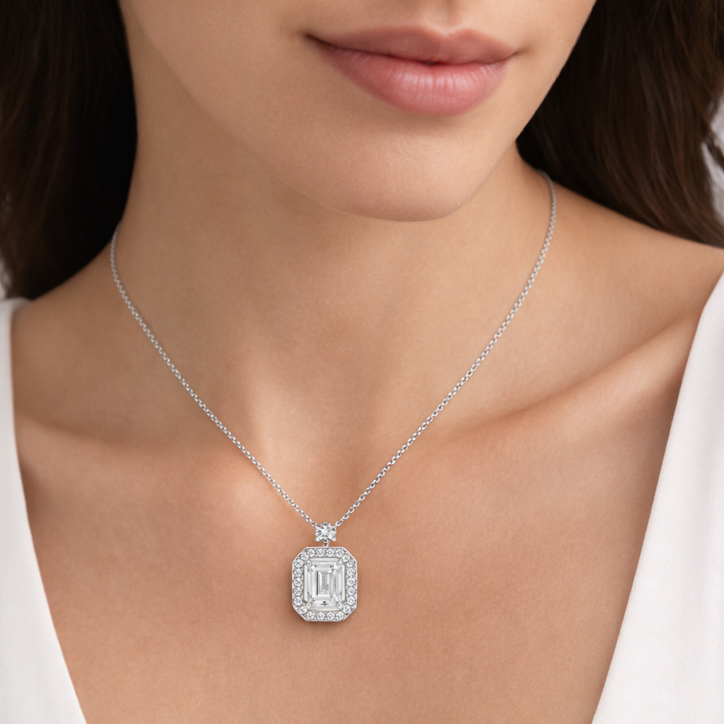 Emerald Round Pendant