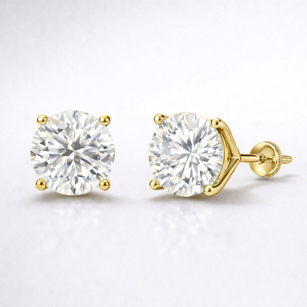 Round Screwback Stud Earrings