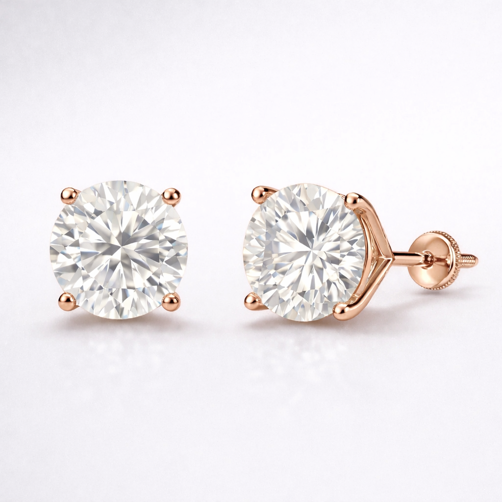 Round Screwback Stud Earrings