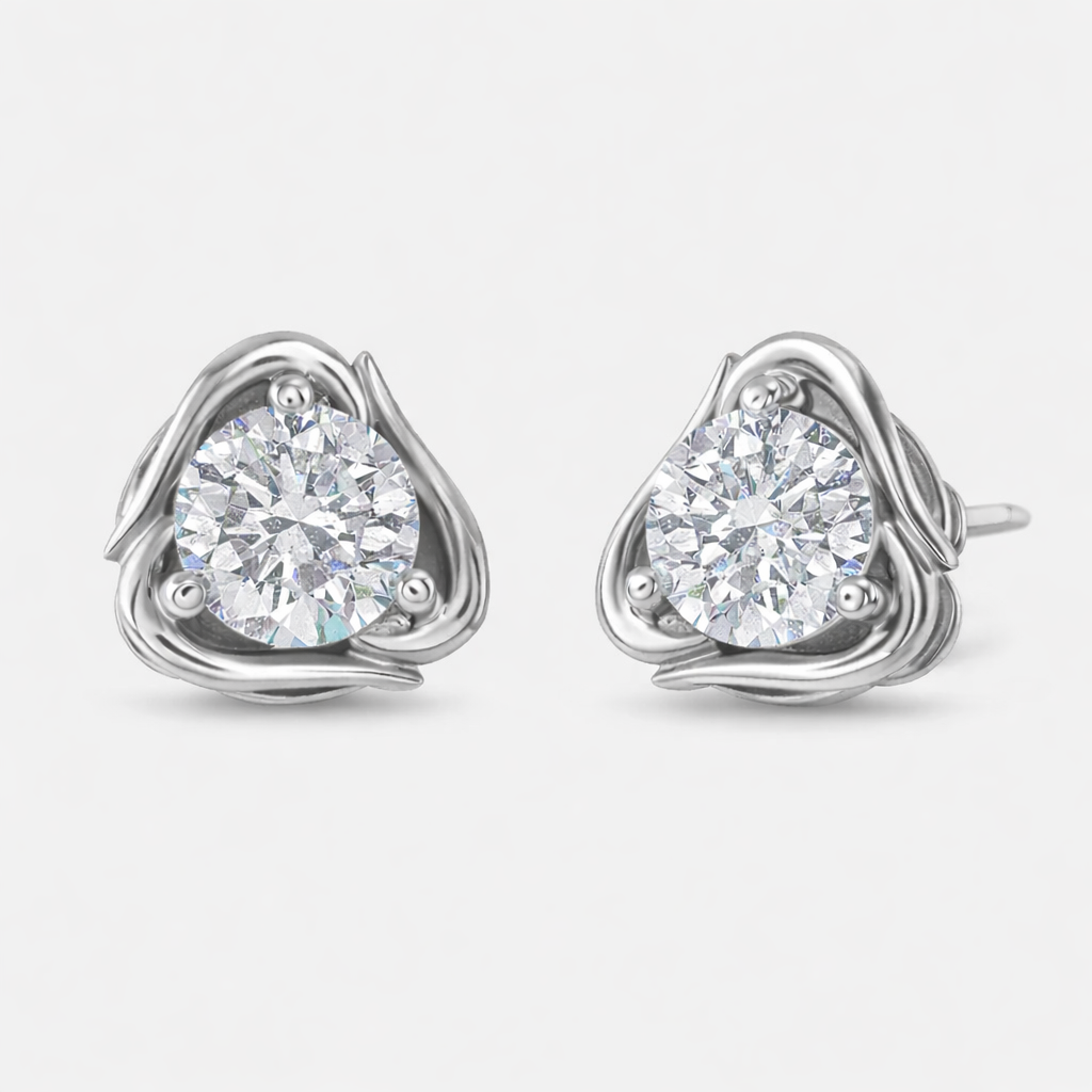 Trinity Rose Stud Earrings