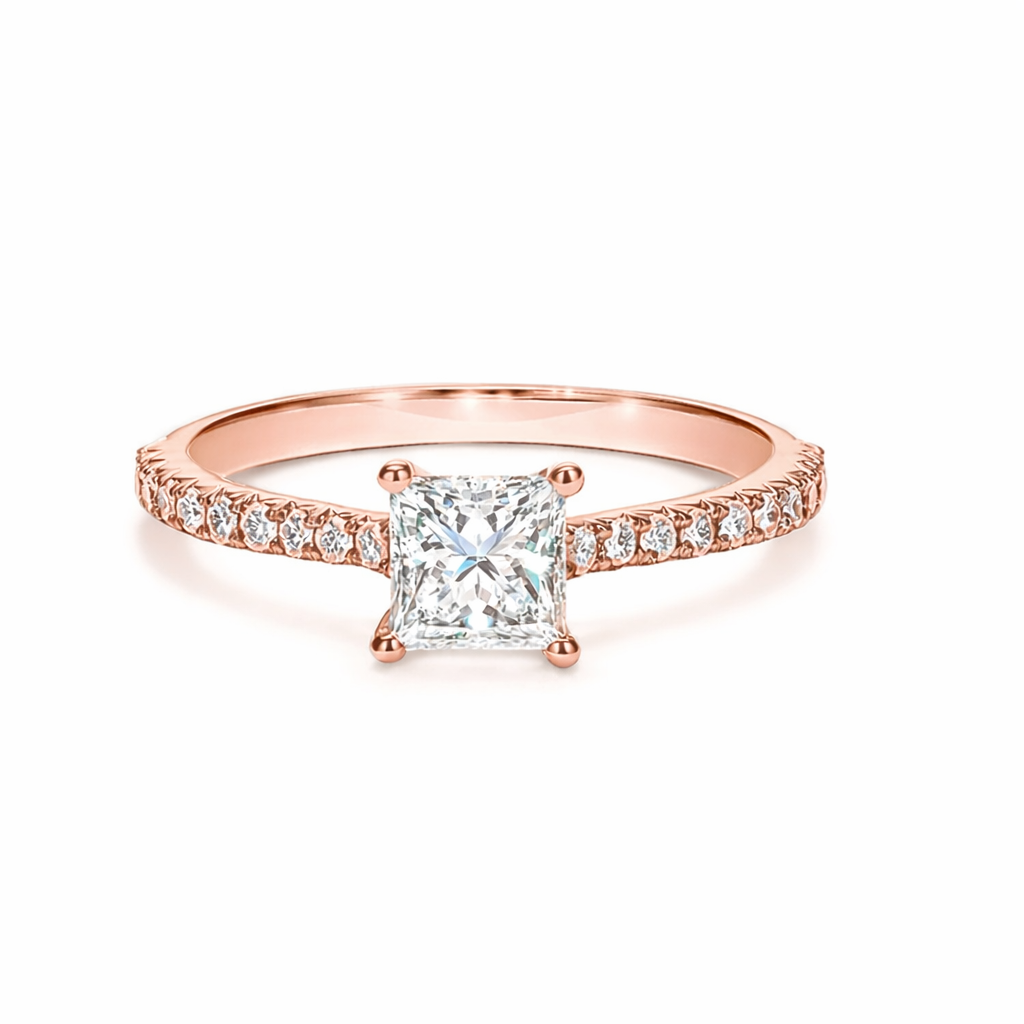 Princess Slim Pave Ring