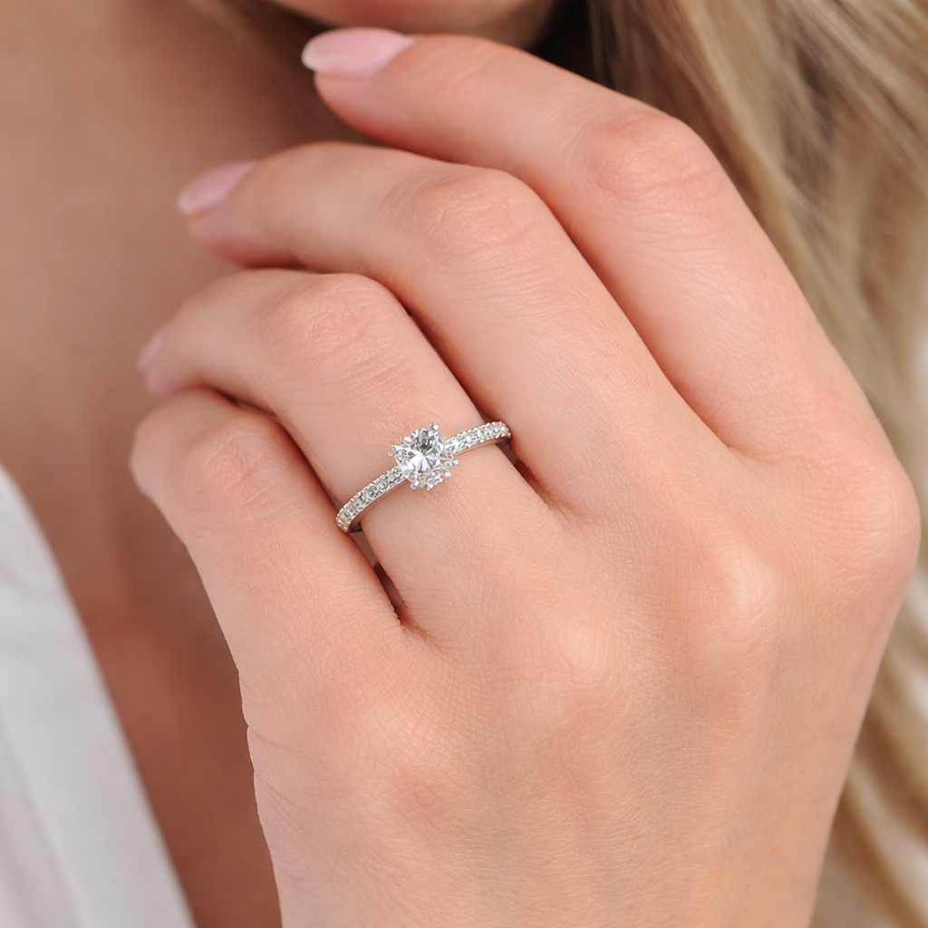 Princess Slim Pave Ring