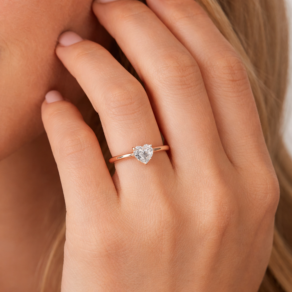 Heart Solitaire Ring