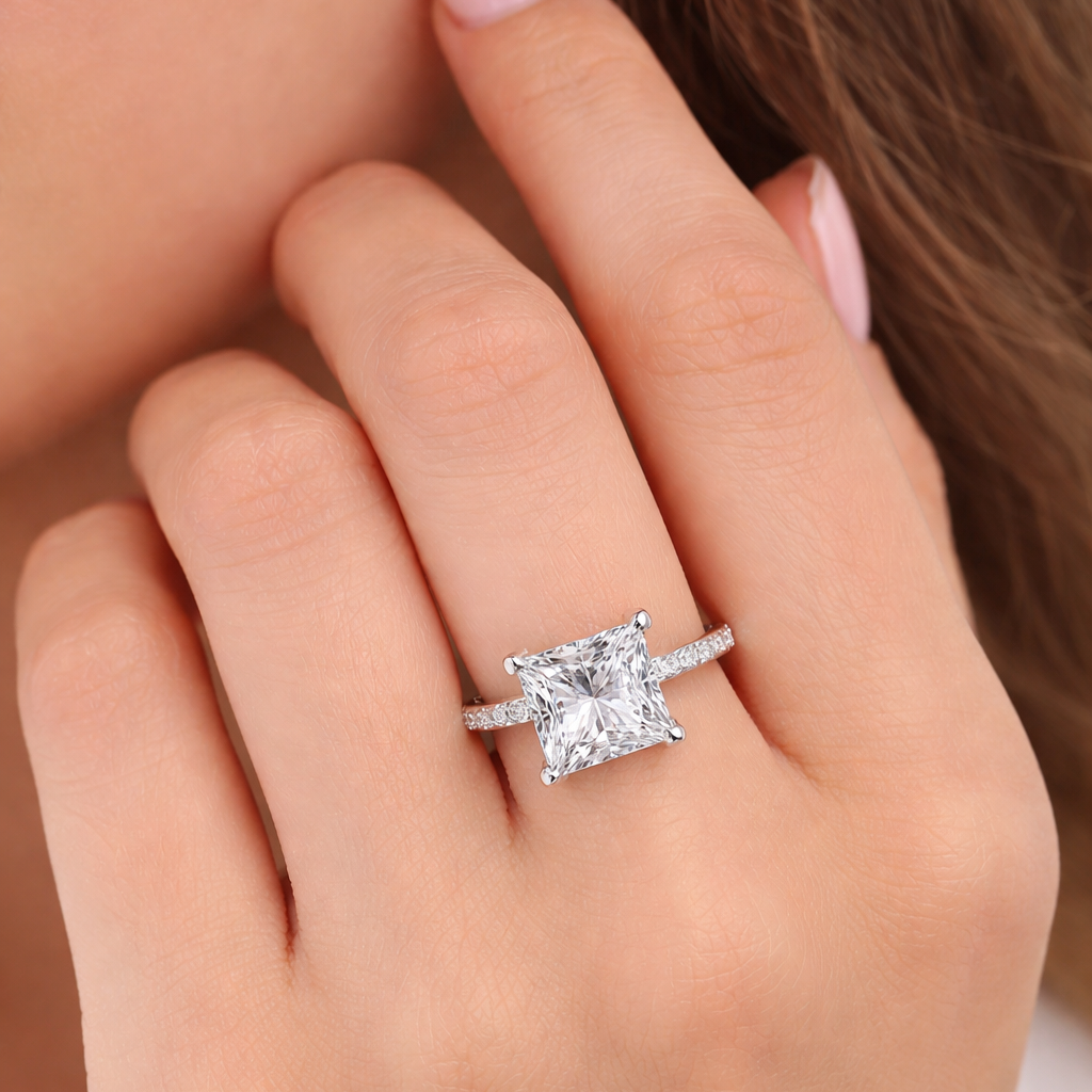 Princess Frame Pave Ring