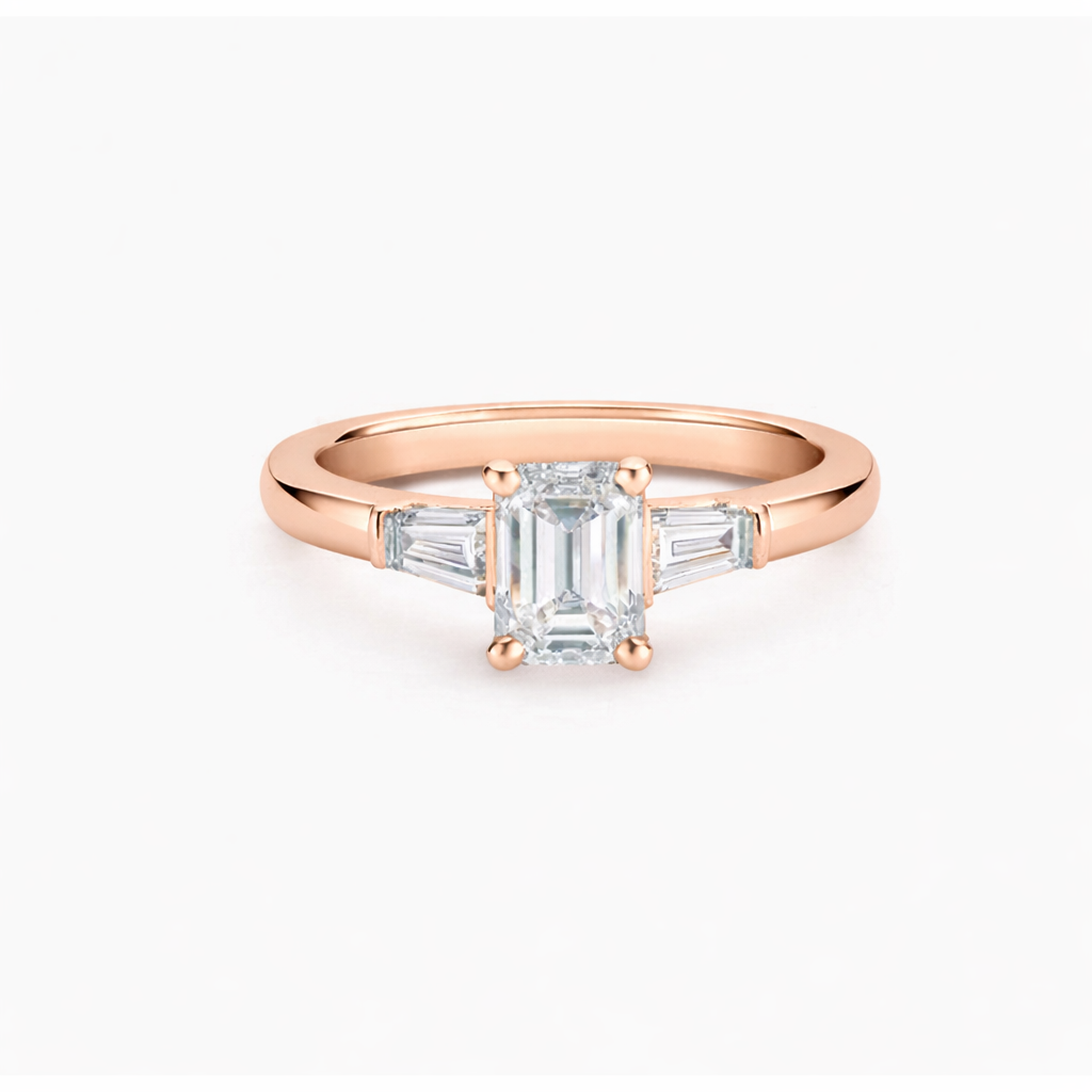 Emerald Tapered Baguette Ring