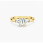 Load image into Gallery viewer, Emerald Tapered Baguette Ring
