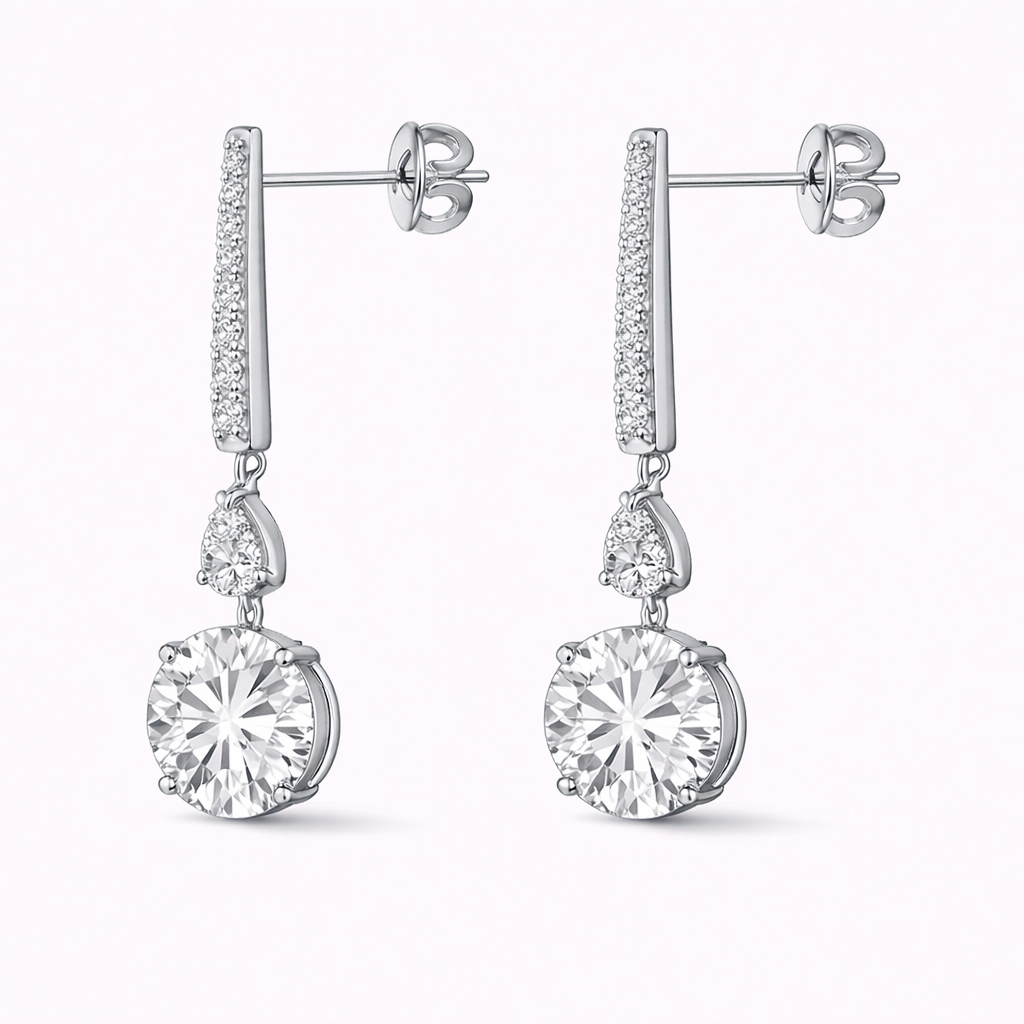 Round Bar Drop Earrings
