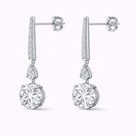 Load image into Gallery viewer, Round Bar Drop Earrings

