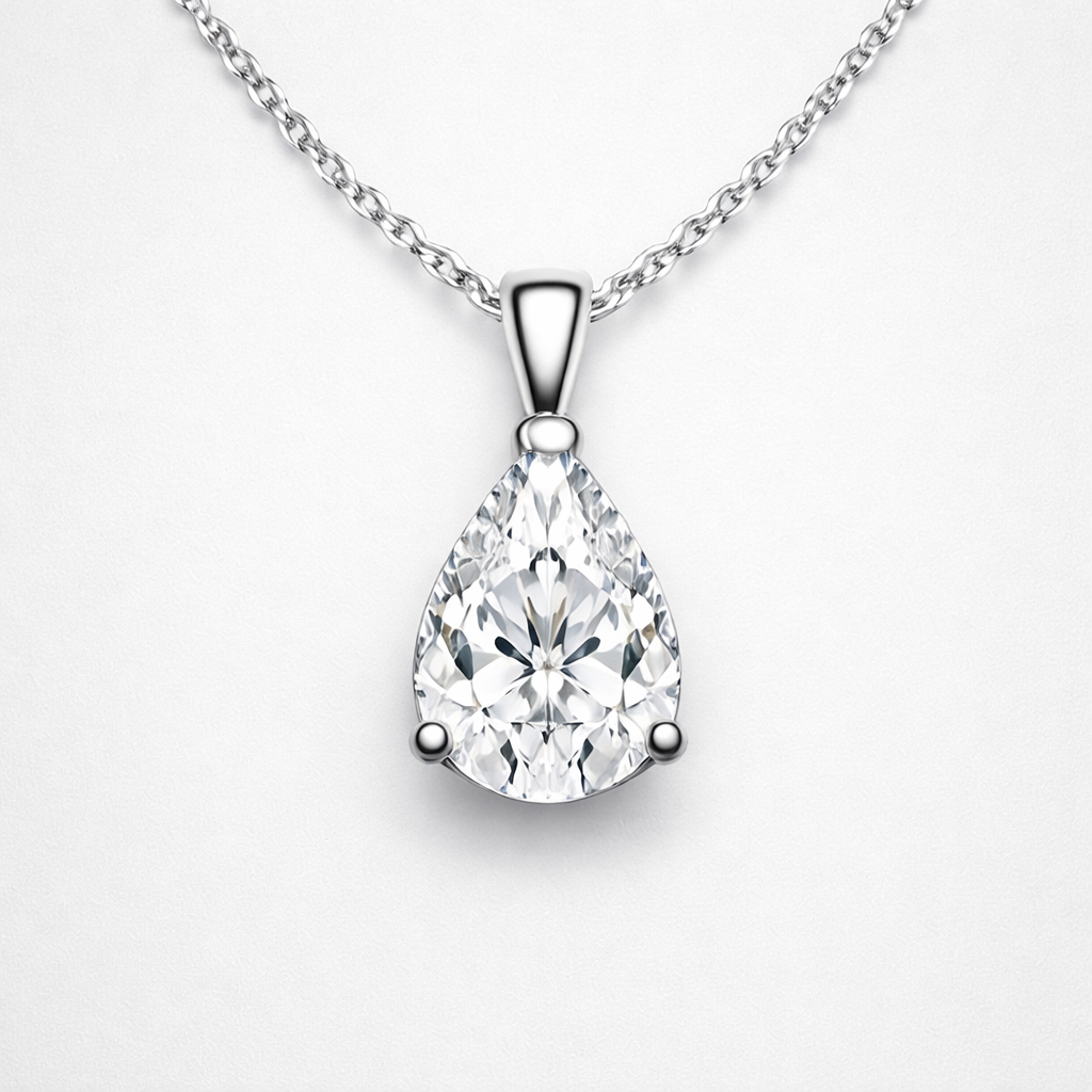 Pear Solitaire Pendant