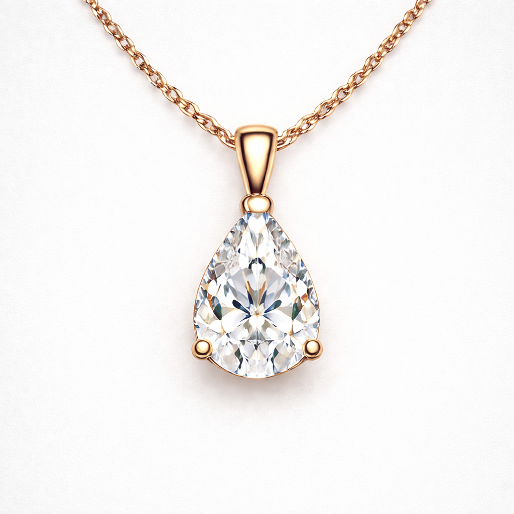 Pear Solitaire Pendant