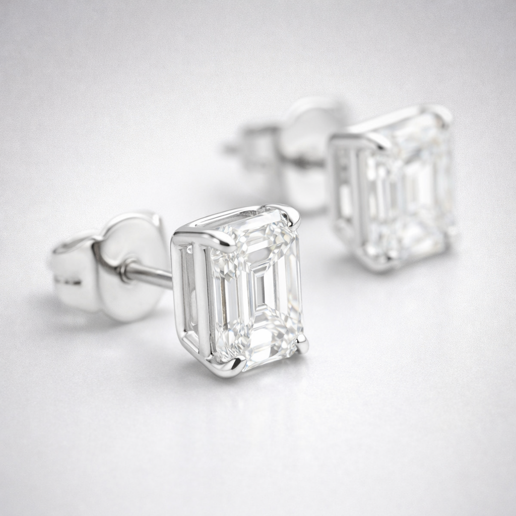 Emerald Gallery Stud Earrings