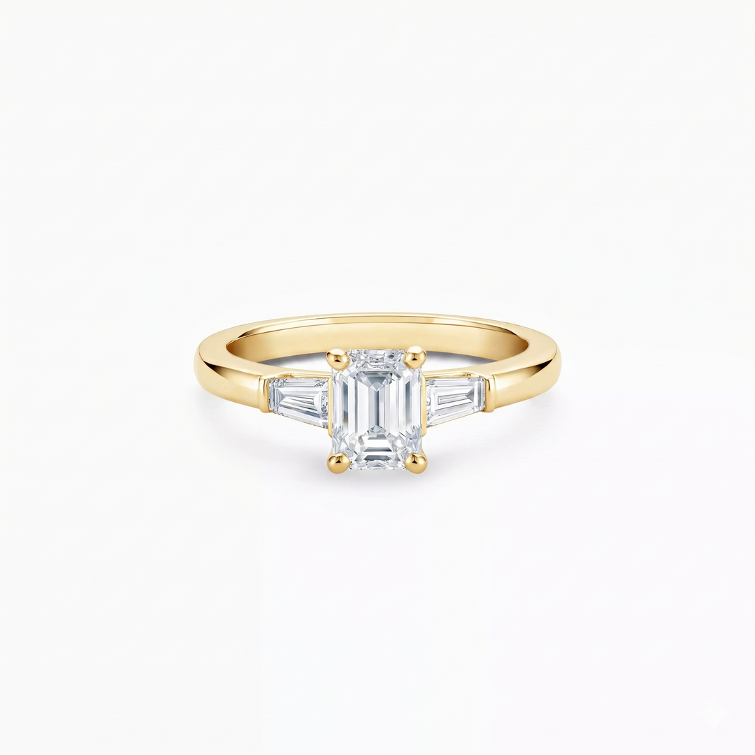 Emerald Petite Solitaire Ring