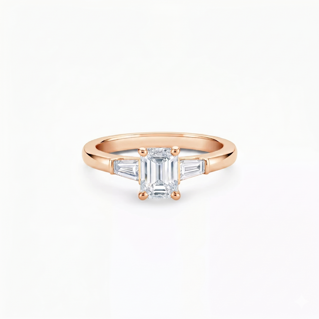 Emerald Petite Solitaire Ring