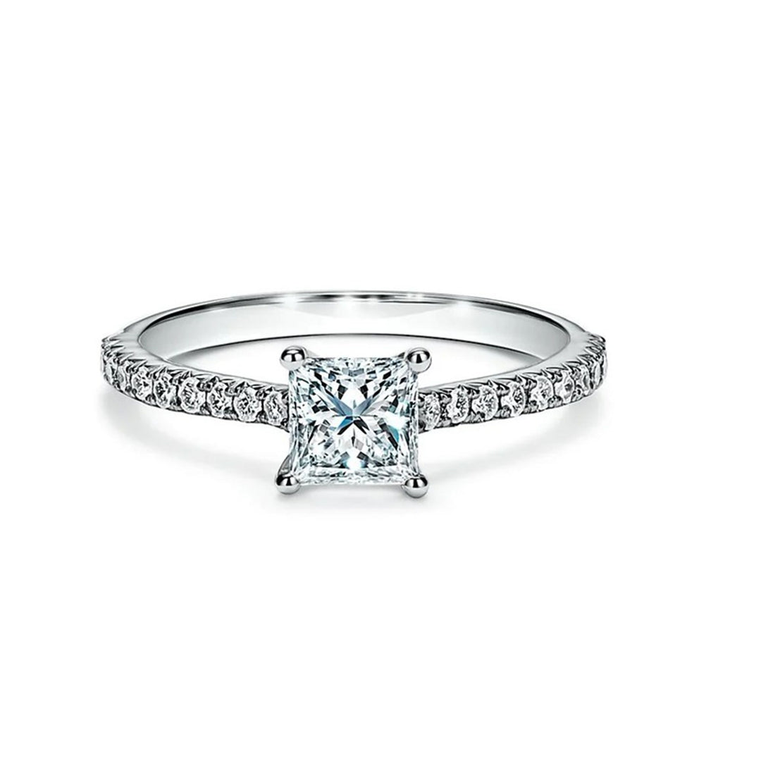 Princess Slim Pave Ring