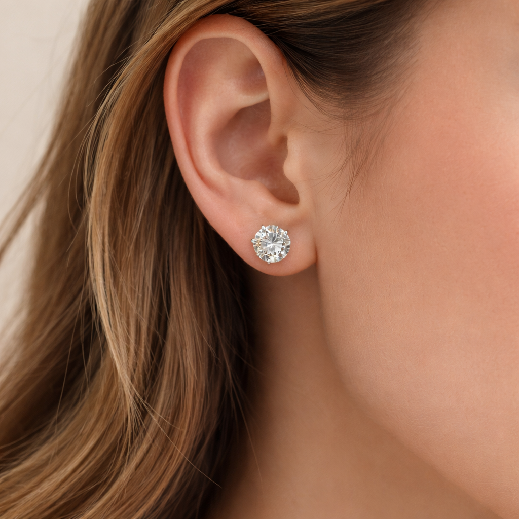 Round Screwback Stud Earrings