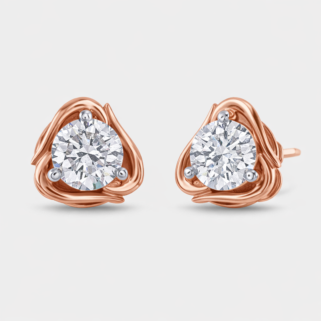 Trinity Rose Stud Earrings
