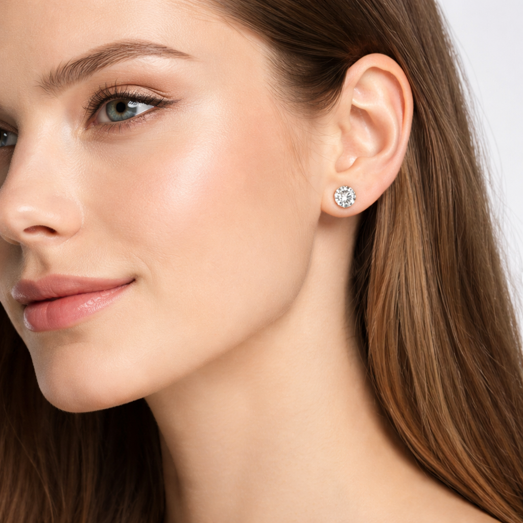 Round Basket Stud Earrings