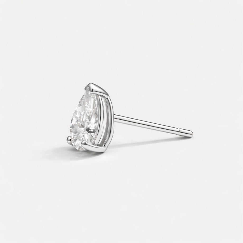 Pear Solitaire Stud Earrings